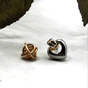 "5/$25" Mismatched Sterling Silver and Gold Vermeil Stud Earrings